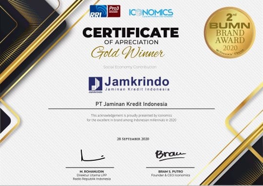 PT Jamkrindo Raih Penghargaan Golden Winner